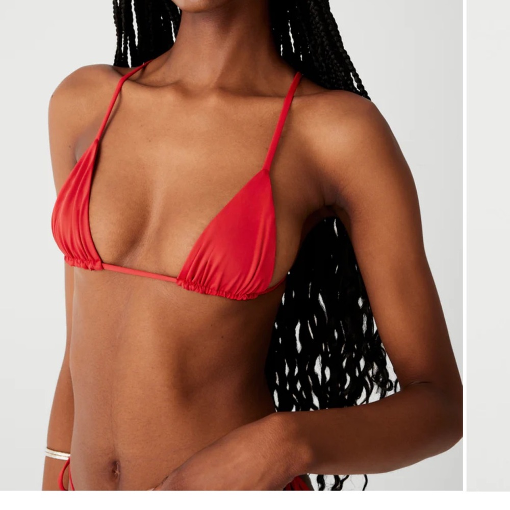 Red Triangle Bikini Top